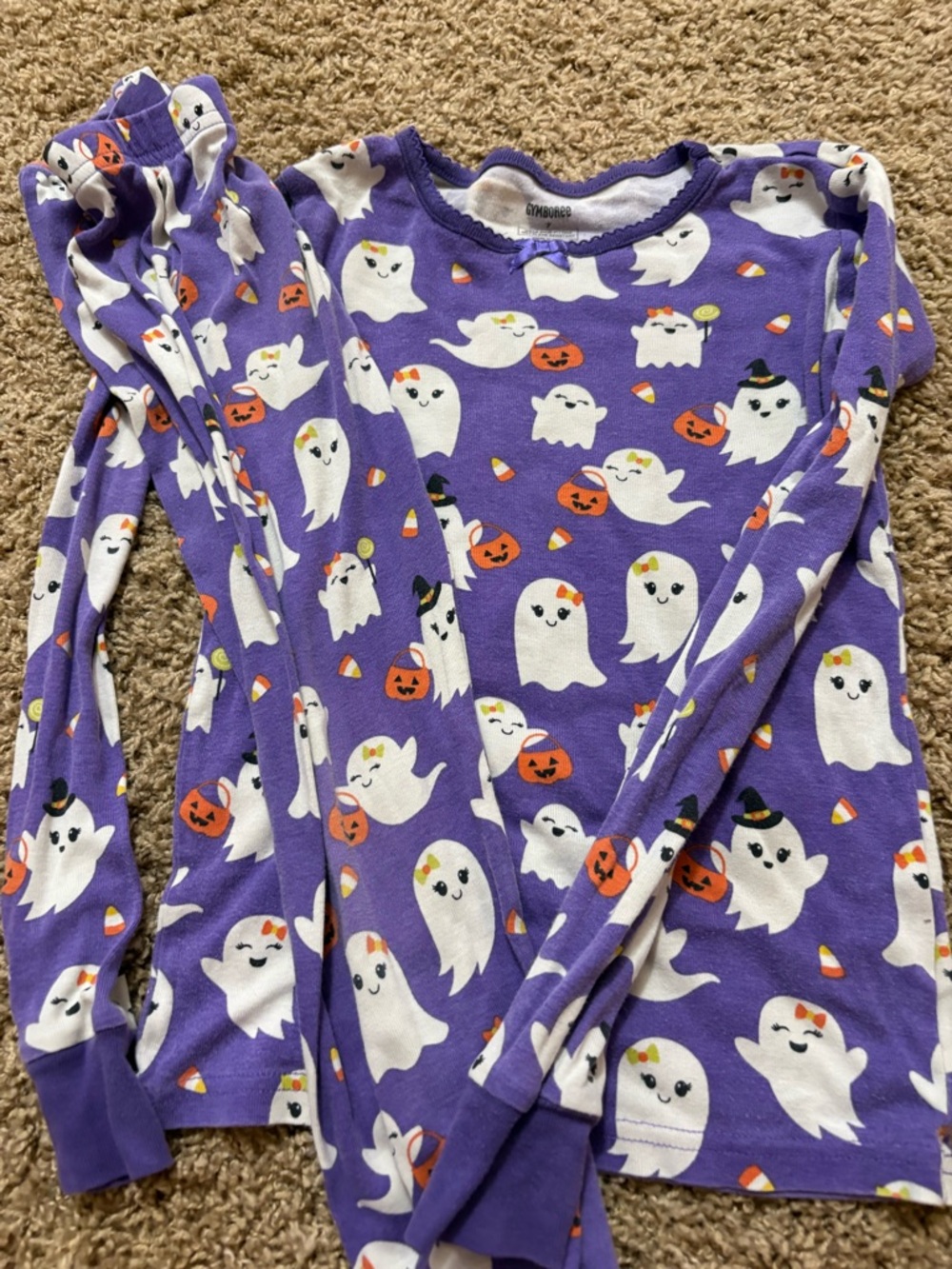 Purple Ghost Print Kids Long Sleeve pajama set- Gymboree
